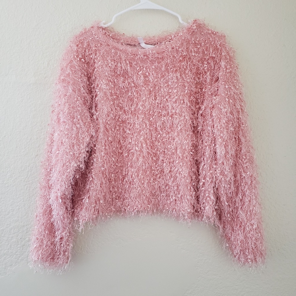 Long Sleeve Fringe Pullover Sweater Xhilaration M